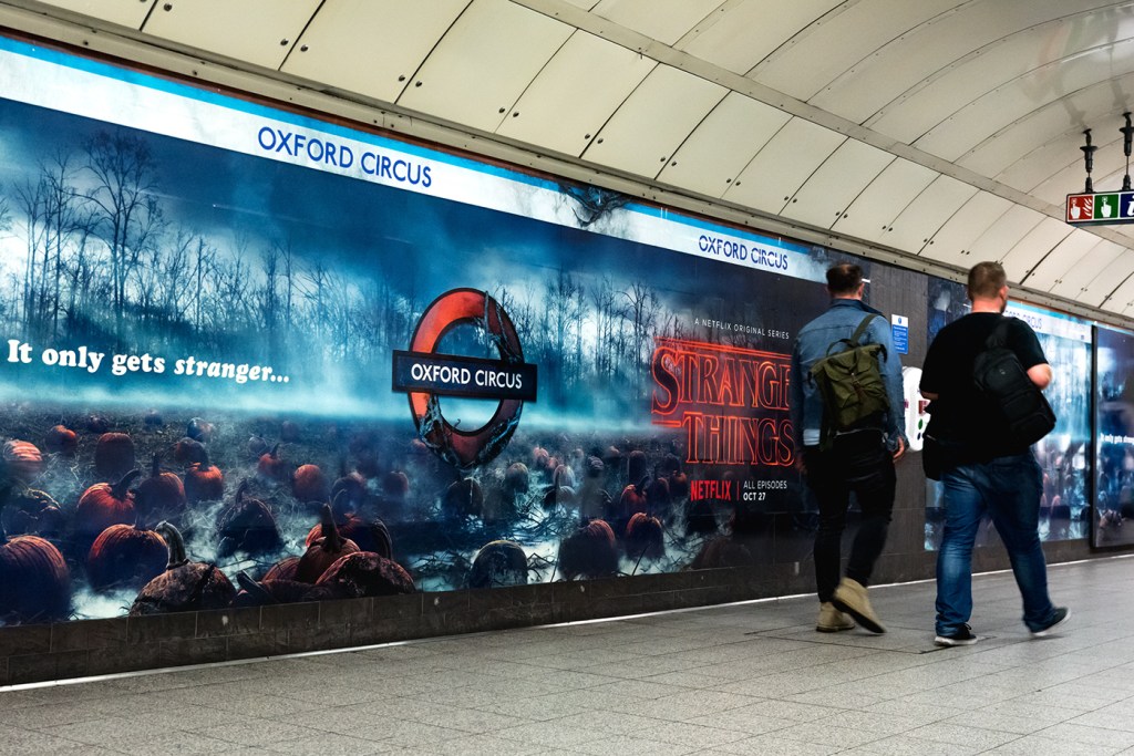 Stranger Things station takeover &mdash; commuters