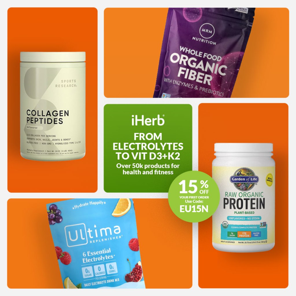 iHerb ad &mdash; Fitness & Performance mission grid